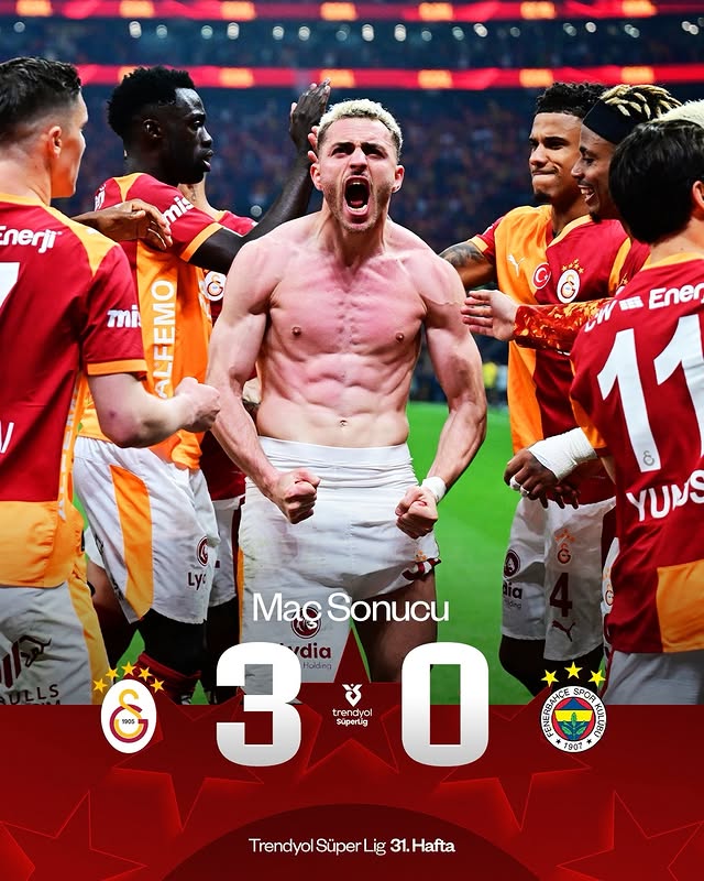 COĞRAFYANIN TEK BÜYÜĞÜ LİDER GALATASARAY! 🤫 Maç sonucu: Galatasaray 3-0 Fenerbahçe 👏 #GSvFB