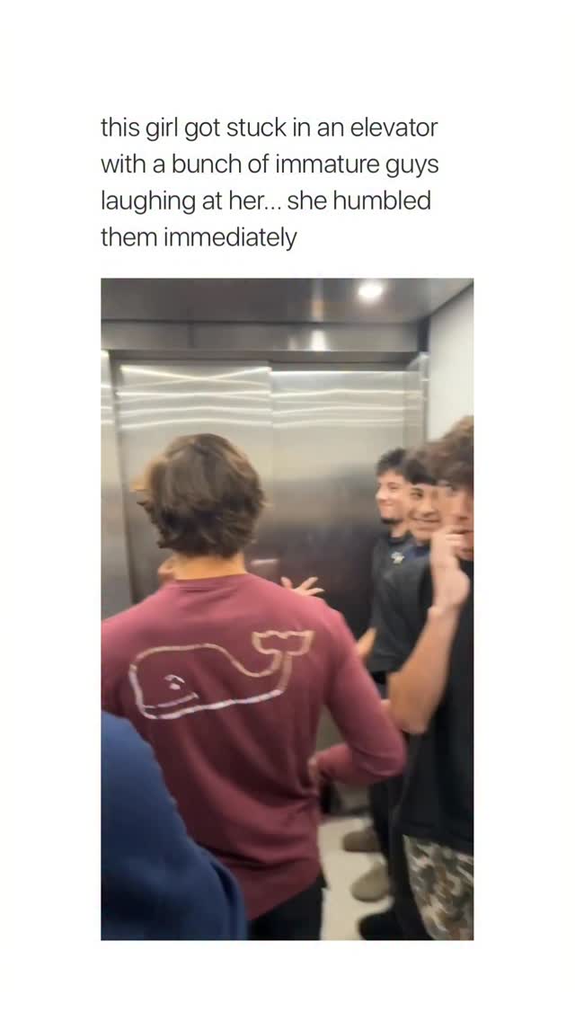 she CLEARED. A girl who got stuck in an elevator with a group of boys is making rounds online after …
