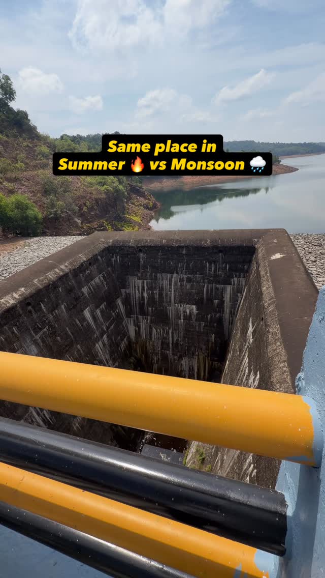 Same place in Summer vs Monsoon 🌧️ 📍Savehaklu Dam, Hosanagara Karnataka