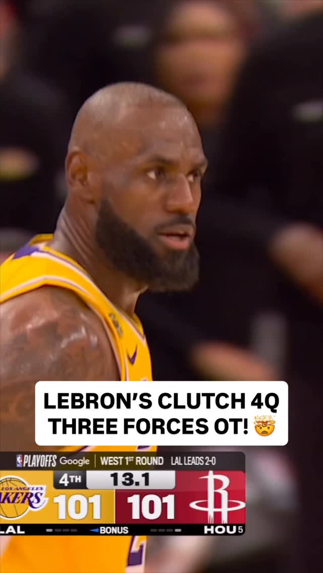 @kingjames STEAL and THREE with 13.1 seconds left in 4Q tied the game and forces OVERTIME! 🤯 LAL lea…