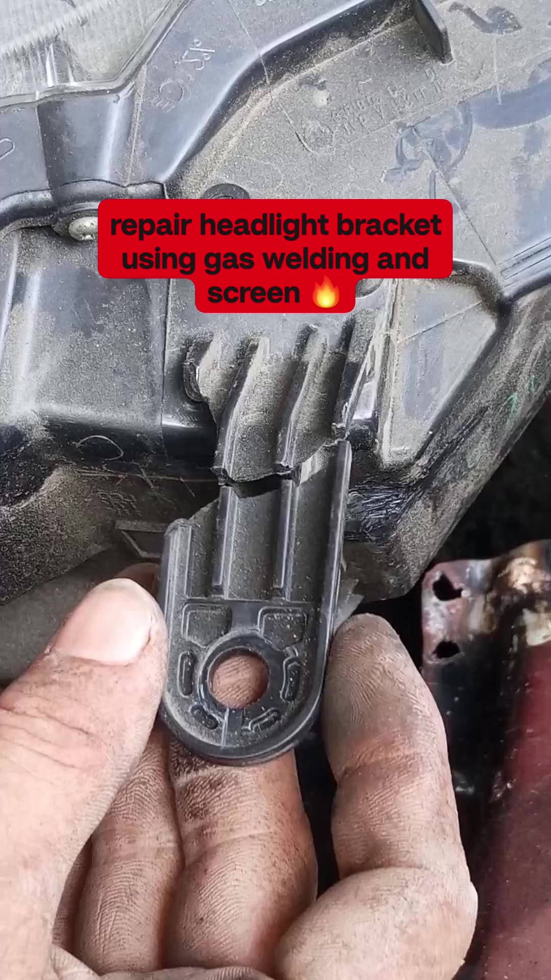 Repair headlight bracket using screen and gas welding 🔥 #gaswelding #bodyrepair #autorepair #mechani…