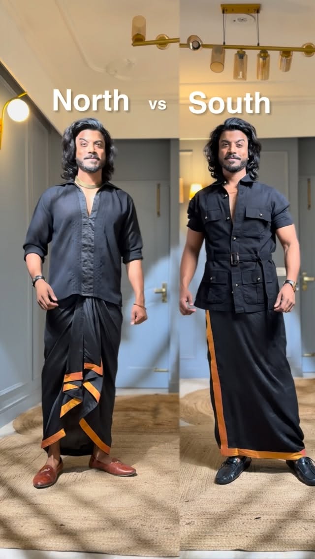 North or South? What’s your pick? ✨ Chaadra from Punjab vs Mundu Variation from Kerala 🤩 #DrapeItLik…