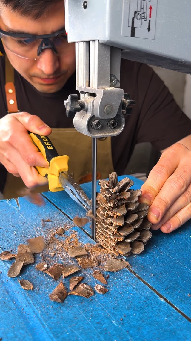 DIY Epoxy Resin Cutting Board with Pine Cones