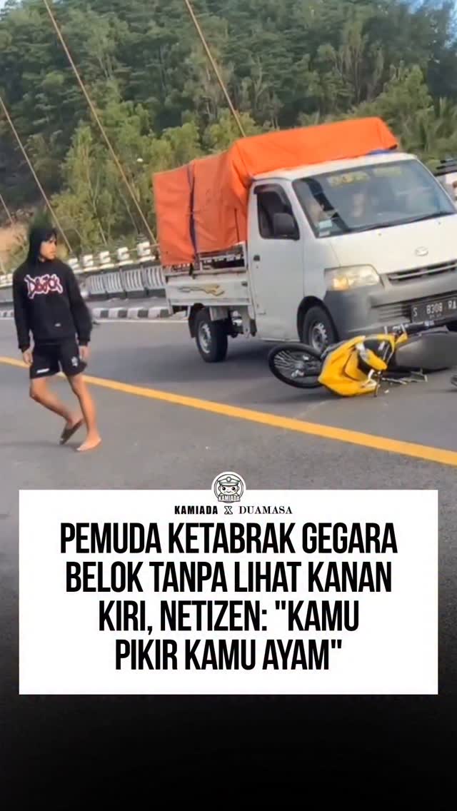 Aksi nekat seorang pemuda di jalan raya berujung insiden yang nyaris membahayakan dirinya sendiri. D…