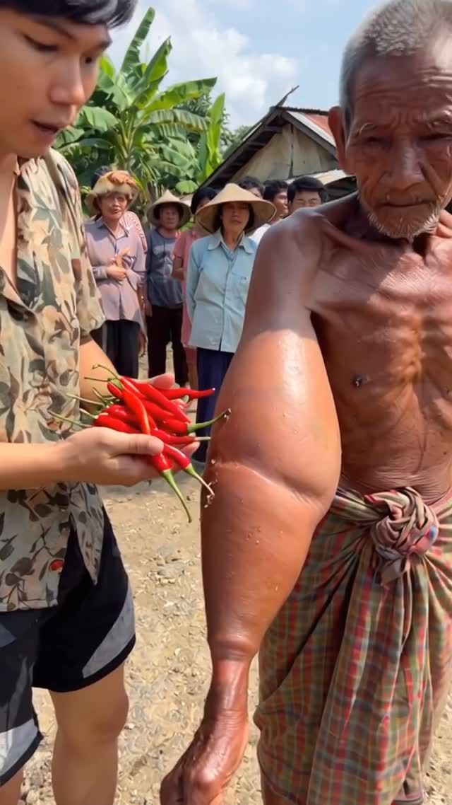 ใช้พริกไล่หนอนออกจากแขน
