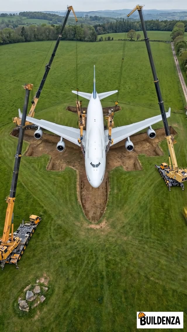 I buried a Boeing 747 underground. Then built a luxury mansion inside it. 🛫🏠 Full build ↓ ✅ Excavati…
