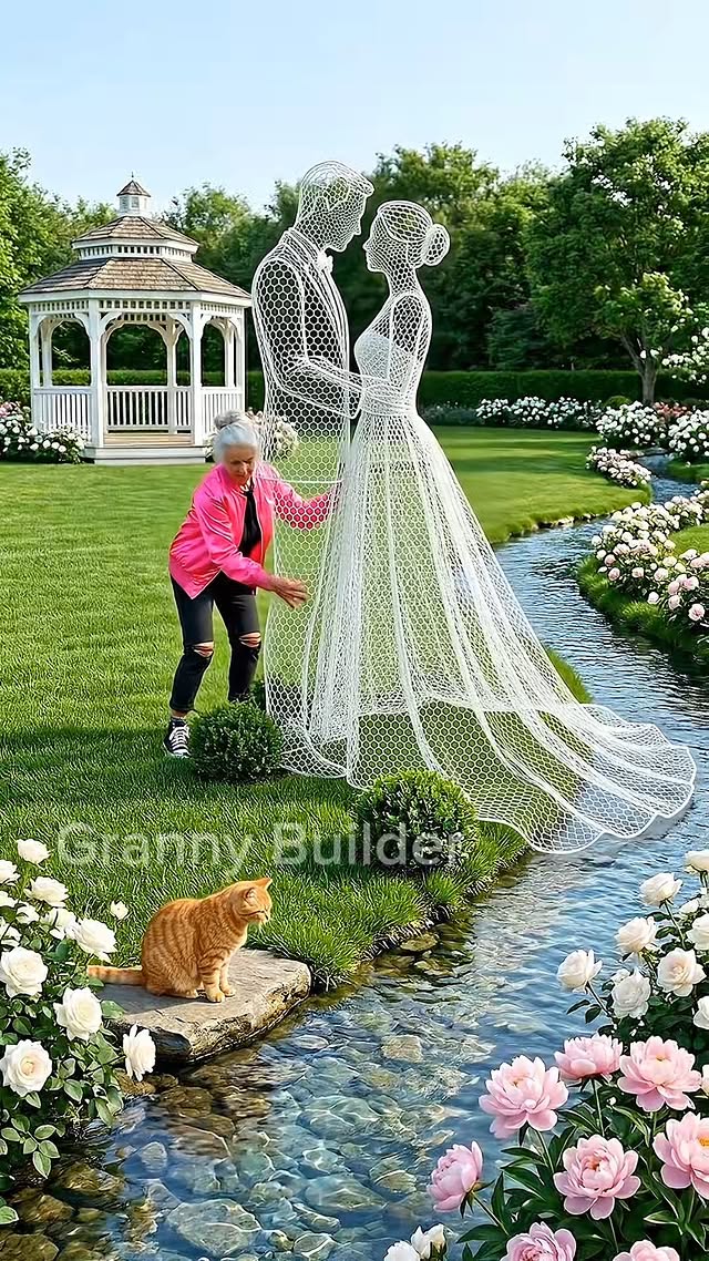 I Grew a Wedding Couple Topiary in My Rose Garden Gazebo 💍🌹