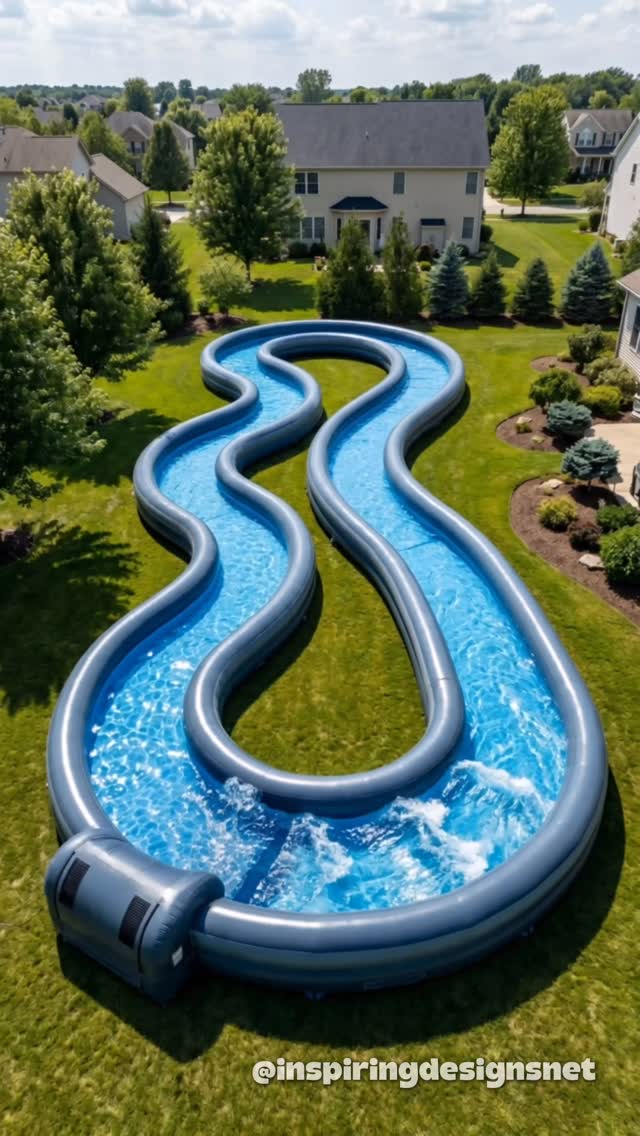 We tried out a giant inflatable lazy river pool! 😱🙌 An absolute must for hot summer days! ☀️