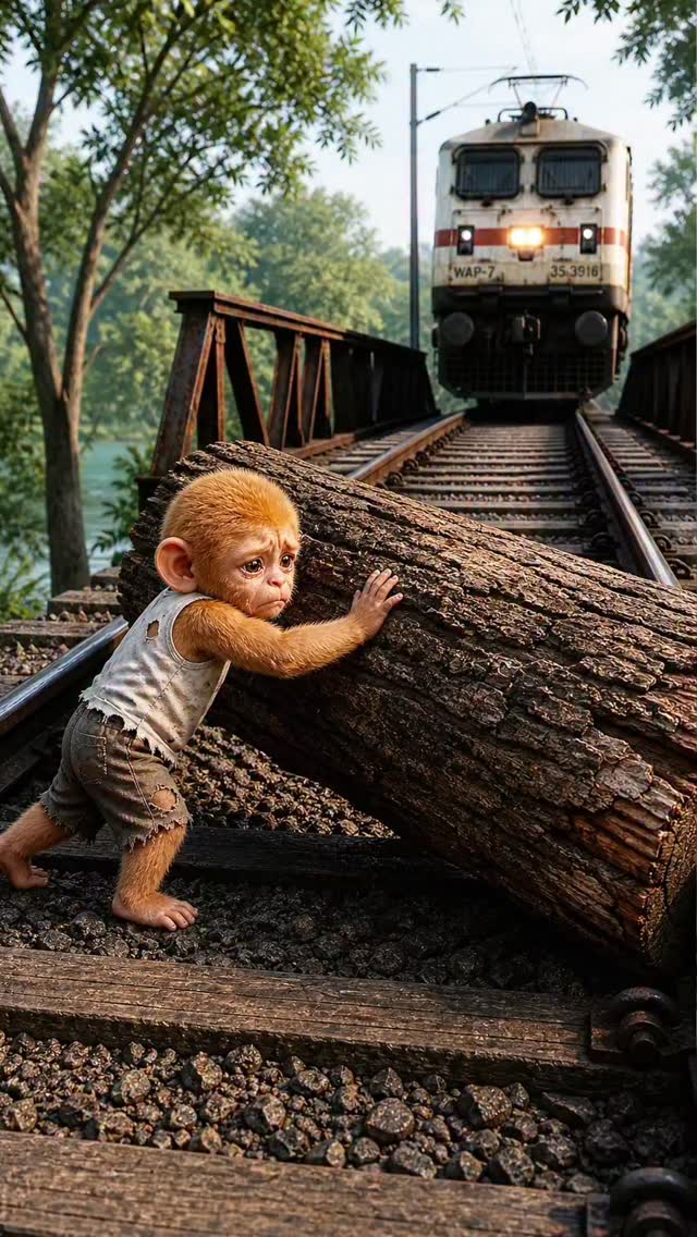 He Stopped a Train to Save a dog Family 🐶❤️ #viralreels#fyp#instagood#fbreels#doglover