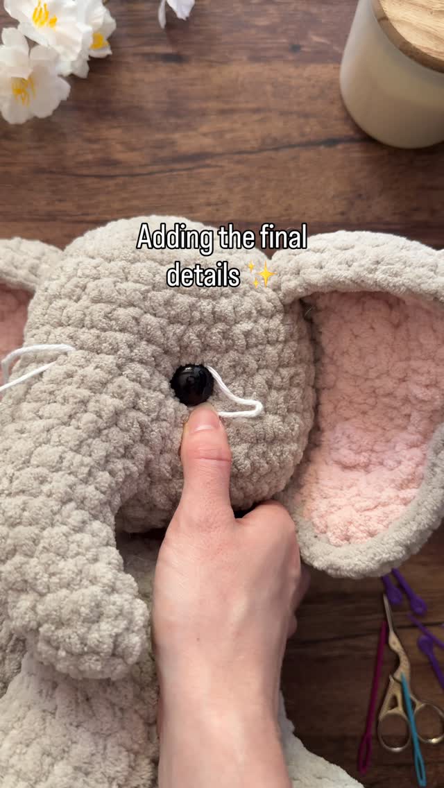 Crocheting an elephant 🐘 Still one of my favorite patterns 🥰 Sitting Elephant Pattern by me #crochet…